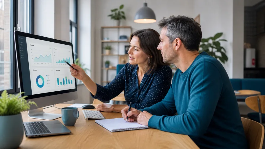 SEO trainer explaining website analytics during personal training