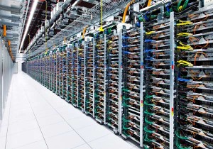 Racks in a Google Data Centre