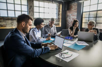 Man Sitting in Private SEO Training Course